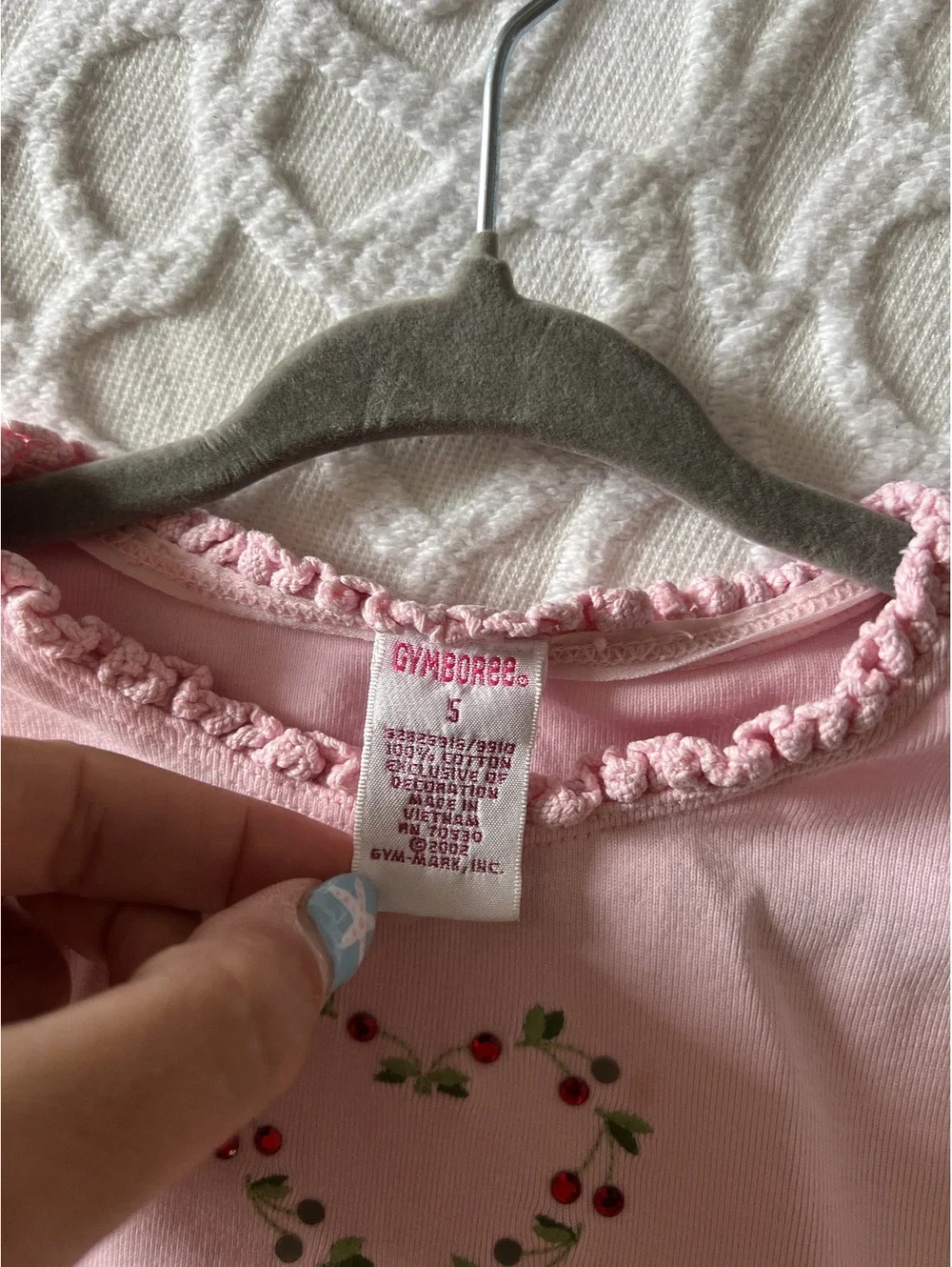 Vintage Y2K Gymboree 2002 Pink Cherry Long Sleeve Shirt